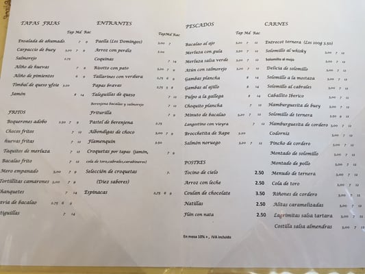 Menu photo 4 Blanco Cerrillo Seville, SE