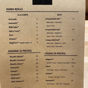 Handies Douzo - Food menu - Sushi Bars Near Me - Houston, Texas