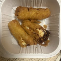 PG Seafood Wings & Pasta - Over-fried mozzarella sticks