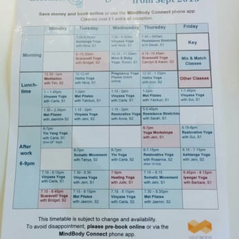 Clerkenwellbeing - Class schedule - Yoga Near Me - London, XGL