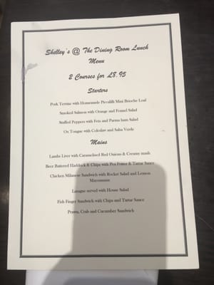 Menu photo 1 The Dining Room Weymouth, DOR