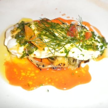 ABC Kitchen - Steamed Halibut, Grilled Fennel, Blood Orange, and Chilies - Breakfast & Brunch Near Me - New York, New York