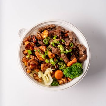 Flame Broiler - half & half combination is a great way to enjoy more than one delicious charbroiled protein. - Korean Near Me - Los Angeles, California Flame Broiler - half & half combination is a great way to enjoy more than one delicious charbroiled protein. - Korean Near Me - Los Angeles, California