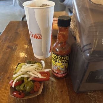 Caldwell County BBQ - Pickles onions and peppers - Barbeque Near Me - Gilbert, Arizona