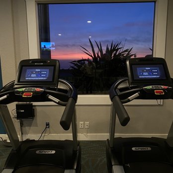 OceanAire Apartment Homes - View from the treadmills, very little gym but equipped with everything you need - Apartments Near Me - Pacifica, California