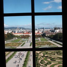 Looking towards the city center from the top floor