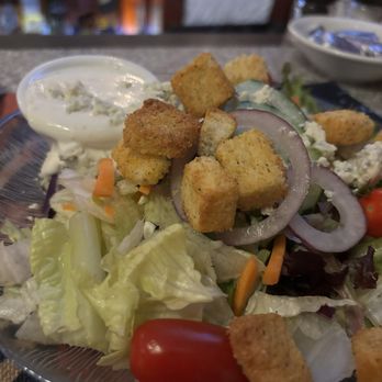 Rudys Hideaway - Salad with blue cheese dressing - Seafood Near Me - Rancho Cordova, California Rudys Hideaway - Salad with blue cheese dressing - Seafood Near Me - Rancho Cordova, California