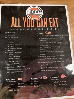 Menu photo 4 Hidden Sushi Orlando, FL