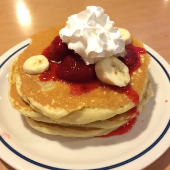 IHOP - Mouthwatering Strawberry Banana Pancakes ! - American Near Me - Milpitas, California