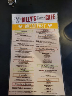 Menu photo 2 Billy's Gretna Café Gretna, NE Menu photo 2 Billy's Gretna Café Gretna, NE
