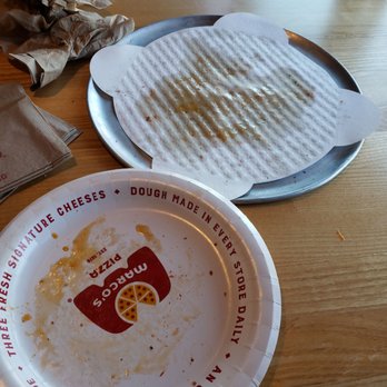 Marco's Pizza - Devoured small pepperoni pizza....sorry this is all that's left! Ingredients were top notch! - Pizza Near Me - Jacksonville, Florida Marco's Pizza - Devoured small pepperoni pizza....sorry this is all that's left! Ingredients were top notch! - Pizza Near Me - Jacksonville, Florida