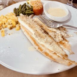 Dover sole in lemon butter. Dover sole in lemon butter.