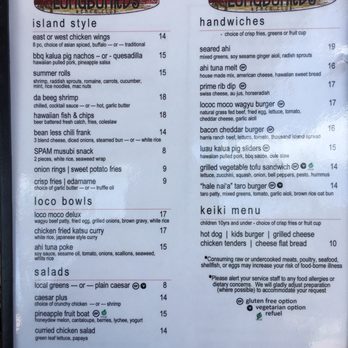 Longboards - Lunch menu 6/1/17, subject to change - Bars Near Me - Kapolei, Hawaii