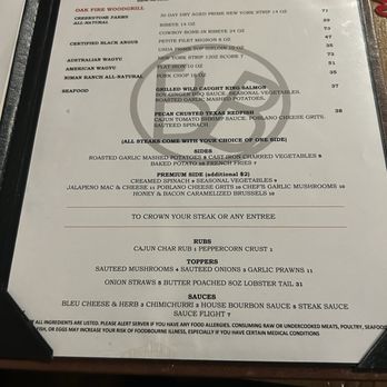 Broken Bit Steakhouse - Notice at the bottom 3 additives you can have on your steak but have to pay extra for seasoning or steak sauce. Bad presentation of menu - Steakhouses Near Me - Quartz Hill, California Broken Bit Steakhouse - Notice at the bottom 3 additives you can have on your steak but have to pay extra for seasoning or steak sauce. Bad presentation of menu - Steakhouses Near Me - Quartz Hill, California