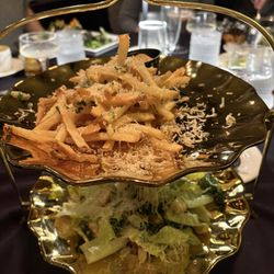 Curly's Grille - Truffle fries and Caesar Salad