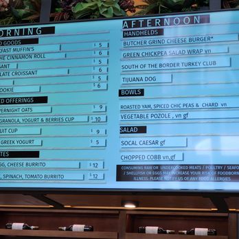 Fres Co - a menu on a large screen - Cafes Near Me - San Diego, California Fres Co - a menu on a large screen - Cafes Near Me - San Diego, California