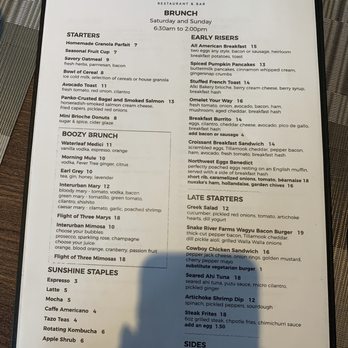 Rendition - Brunch menu - weekend - New American Near Me - Tukwila, Washington