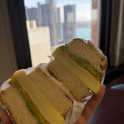 James Oliver Coffee - Avo egg and cheese in a buttermilk biscuit