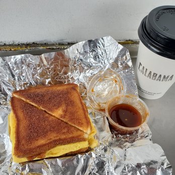 Calabama - O.G. Egg Sandwich with coffee. - Southern Near Me - Los Angeles, California Calabama - O.G. Egg Sandwich with coffee. - Southern Near Me - Los Angeles, California