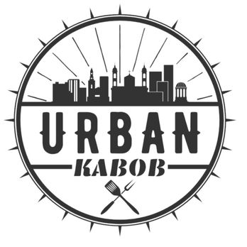 Urban Kabob - a black and white logo with a cityscape in the background - Food Trucks Near Me - Houston, Texas Urban Kabob - a black and white logo with a cityscape in the background - Food Trucks Near Me - Houston, Texas