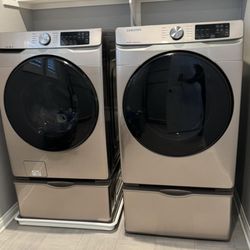 Samsung Electronics America - Samsung 4.5CuFt Front Load Washer with Smart Care 7.5CuFT GAS Dryer with Multi-Steam in Champagne- NOT WORTH YOUR MONEY !!!