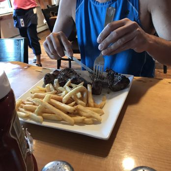 Fairground Pizza and Pub - NY sirloin with double fries - Pizza Near Me - Cornish, Maine