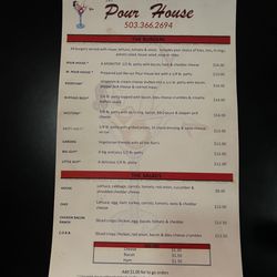 Pour House - The new menus!
