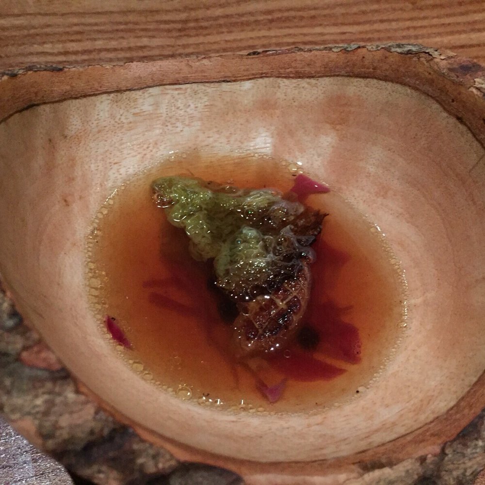 Lazy Bear - Brown Rice (Huckleberry, Foie Gras, Cabbage) - New American Near Me - San Francisco, California Lazy Bear - Brown Rice (Huckleberry, Foie Gras, Cabbage) - New American Near Me - San Francisco, California