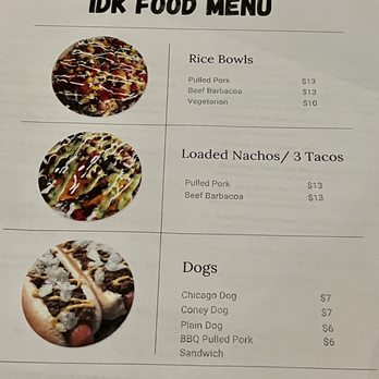 IDK - Menu - Hot Dogs Near Me IDK - Menu - Hot Dogs Near Me