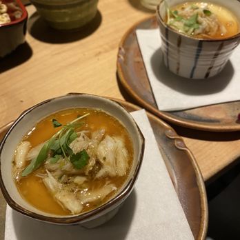 Tokyo Record Bar - egg with sesame oil and crab - Izakaya Near Me - New York, New York Tokyo Record Bar - egg with sesame oil and crab - Izakaya Near Me - New York, New York