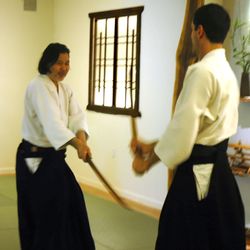 Aikido of Red Bank - Sugano and Jim demonstrating bokken techniques