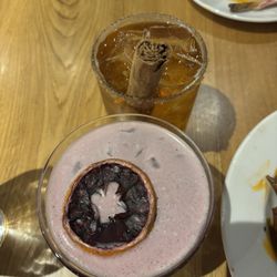 The Famous - Apple cider margarita, blood orange coconut mocktail