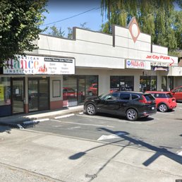 Jet City Pizza is located next door to the American Dance Institute Wedgwood across the street from the Shell station at 75th & 25th.