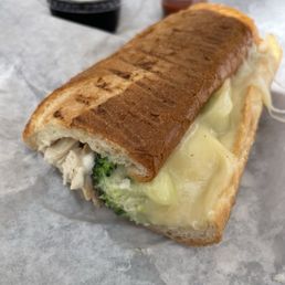 Hot Chicken Broccoli Mushroom Sandwich