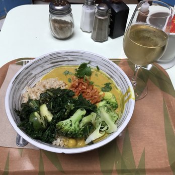 Le Botaniste - Tibetan Mama bowl with a glass of Sauvignon Blanc (around $27 total) - Wine Bars Near Me - New York, New York Le Botaniste - Tibetan Mama bowl with a glass of Sauvignon Blanc (around $27 total) - Wine Bars Near Me - New York, New York
