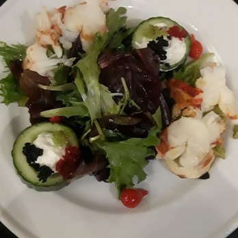 Tapas Valencia - Lobster on avocado toast, cucumbers with caviar and cream cheese. - Spanish Near Me - Chicago, Illinois Tapas Valencia - Lobster on avocado toast, cucumbers with caviar and cream cheese. - Spanish Near Me - Chicago, Illinois