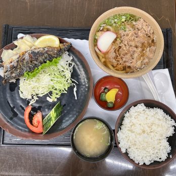 Misasa - Grilled mackerel and beef udon. - Japanese Near Me - Irvine, California