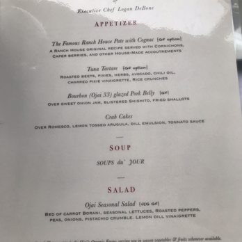 The Ranch House - Menu 8/19/2020. Plus they had 3 specials. - Venues & Event Spaces Near Me - Ojai, California