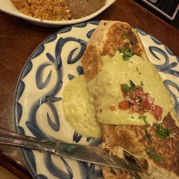 F&D Cantina - Chicken burrito with refried beans and rice - Mexican Near Me - Lake Mary, Florida