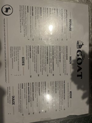 Menu photo 1 The Goat Annapolis, MD