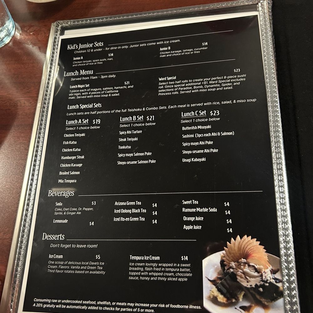 Ginza Sushi - Menu - Sushi Bars Near Me - Honolulu, Hawaii Ginza Sushi - Menu - Sushi Bars Near Me - Honolulu, Hawaii