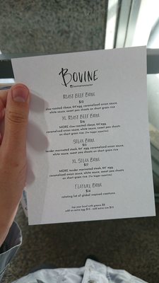 Menu photo 4 Bovine Vancouver, BC Menu photo 4 Bovine Vancouver, BC