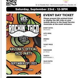 Rockin' Taco Street Fest - Flyer for event.