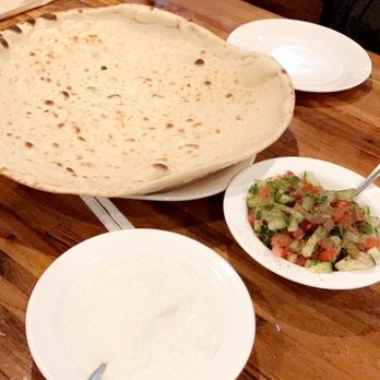 Dream Kabob - Fresh Bread, Shirazi Salad, and Mast O Moosir (Like Shallots or Garlic) - Mediterranean Near Me - Las Vegas, Nevada Dream Kabob - Fresh Bread, Shirazi Salad, and Mast O Moosir (Like Shallots or Garlic) - Mediterranean Near Me - Las Vegas, Nevada