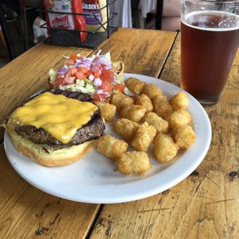 Universal Joint - Old 1-2 burger with a pint of Highland Gaelic ale - Bars Near Me - Greenville, South Carolina Universal Joint - Old 1-2 burger with a pint of Highland Gaelic ale - Bars Near Me - Greenville, South Carolina