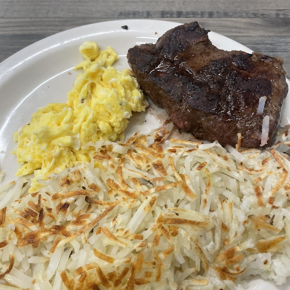 Eggs N Things - Flat Iron Steak, good flavor - must be rare/medium - Breakfast & Brunch Near Me - Simi Valley, California Eggs N Things - Flat Iron Steak, good flavor - must be rare/medium - Breakfast & Brunch Near Me - Simi Valley, California