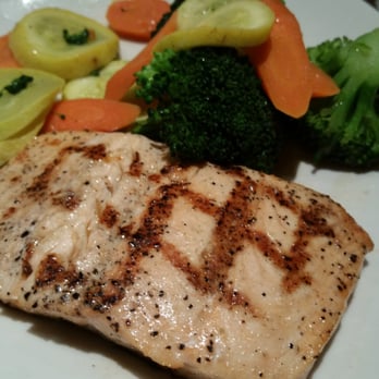 Outback Steakhouse - Salmon with veggies. - Steakhouses Near Me - Commerce, Georgia Outback Steakhouse - Salmon with veggies. - Steakhouses Near Me - Commerce, Georgia
