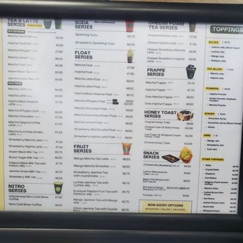 Matcha Cafe Maiko - The menu. I'm close, but you can see how tiny the font is. - Ice Cream & Frozen Yogurt Near Me - Escondido, California