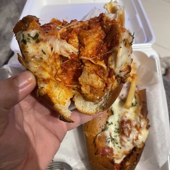 Donna Sarah - A very sad chicken Parmesan hogie. I think they forgot to put the chicken in here - Pizza Near Me - Cooper City, Florida
