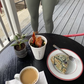 ReddStarr Bakery - Grits cup with coffee and scone - Coffee & Tea Near Me - Cairo, New York